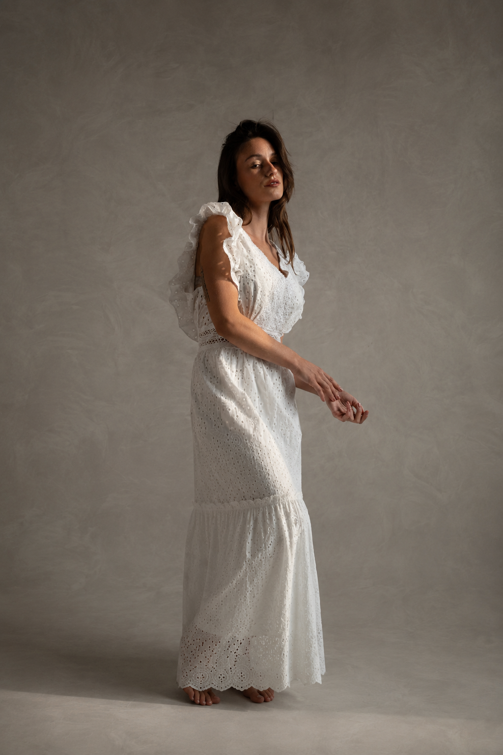 Broderie Tiered Dress
