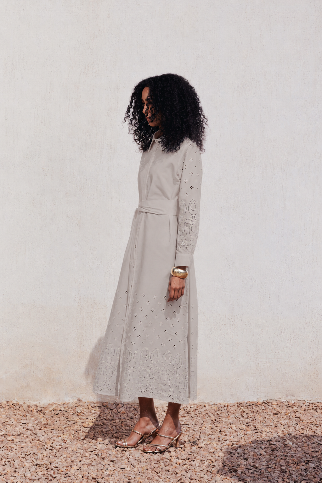 Eyelet Broderie Shirt Dress