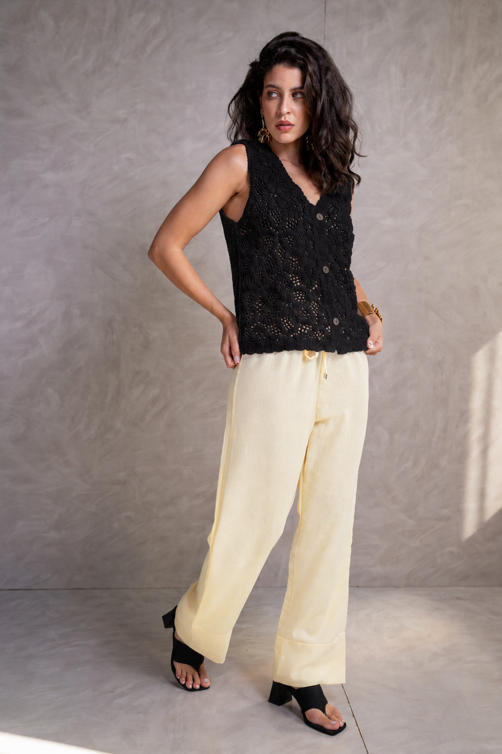 Cropped Crochet Beach Vest