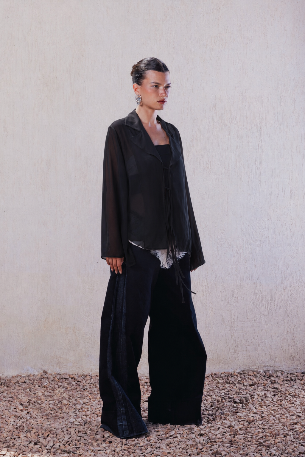 Tie-Front Fluid Blouse