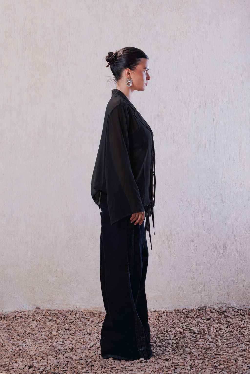Tie-Front Fluid Blouse