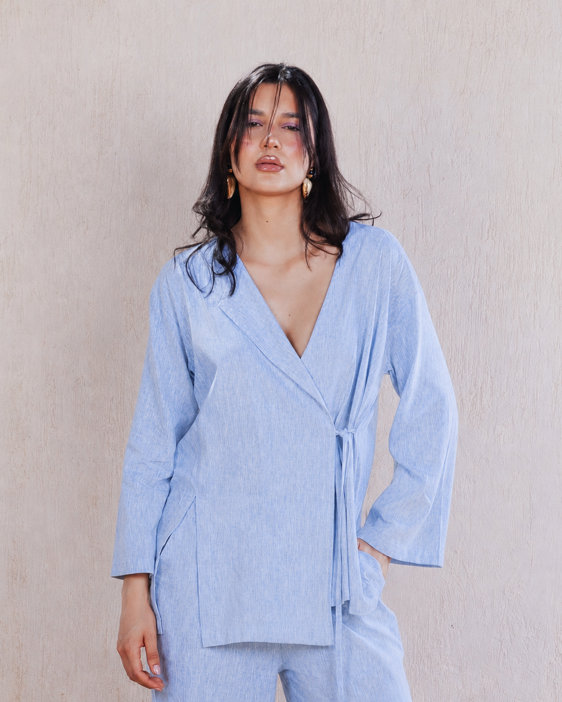 Side-Tie Wrap Kimono