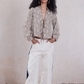 Tie-Front Embroidered Blouse