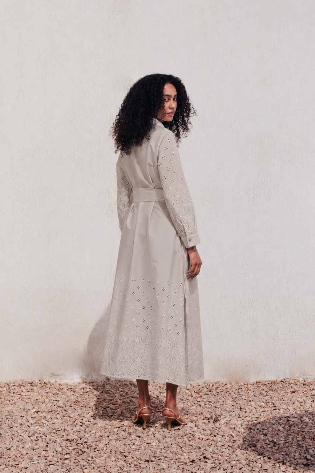 Eyelet Broderie Shirt Dress