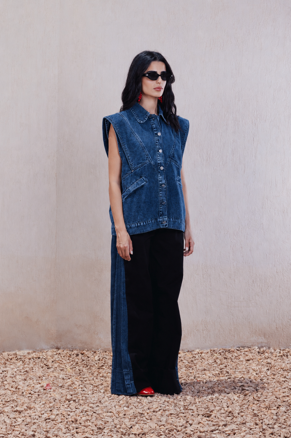 Washed Denim Vest