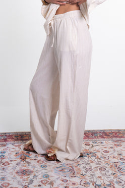 Textured Drawstring Pants