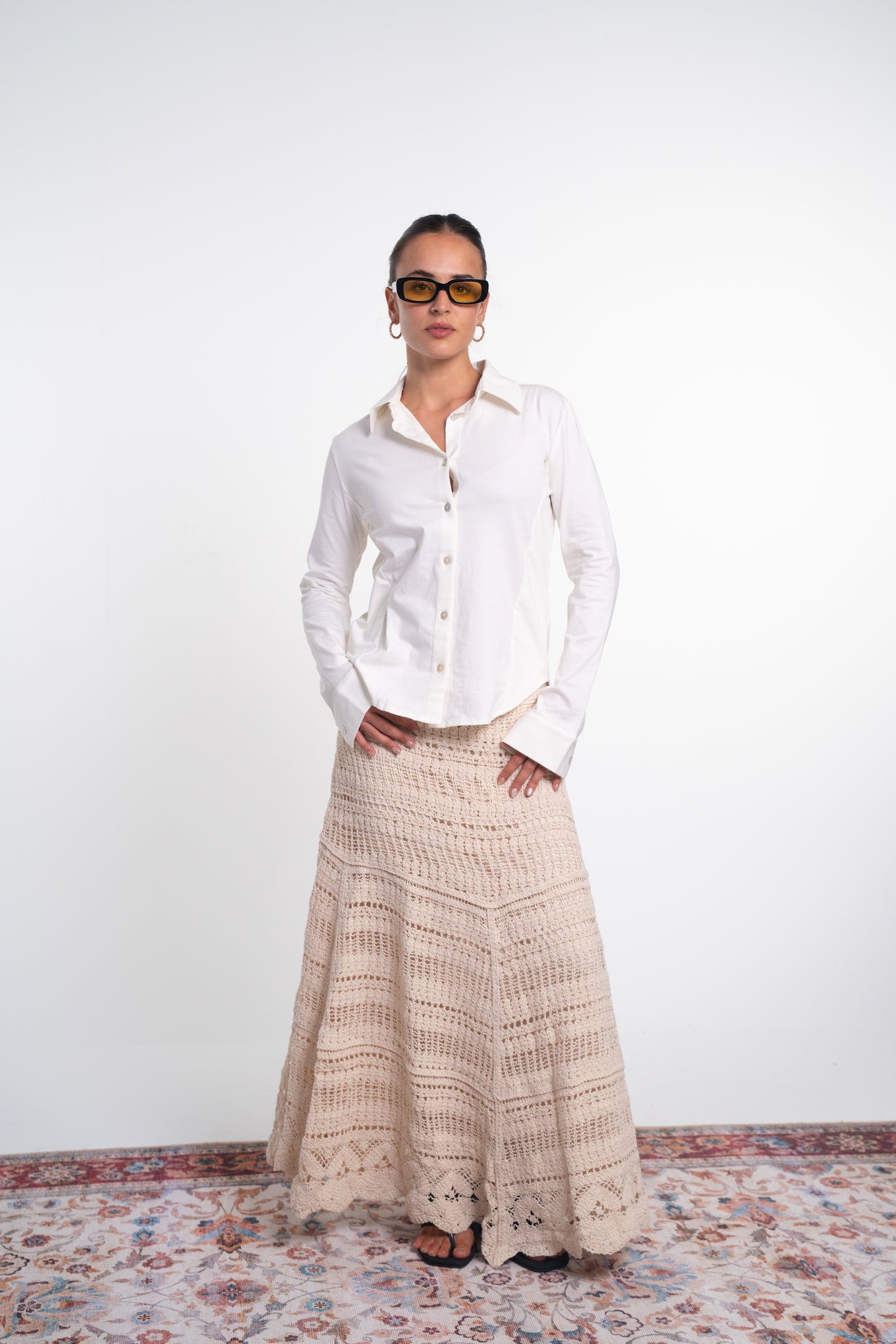 Fitted Cotton Buttoned Long Sleeve Shirt
