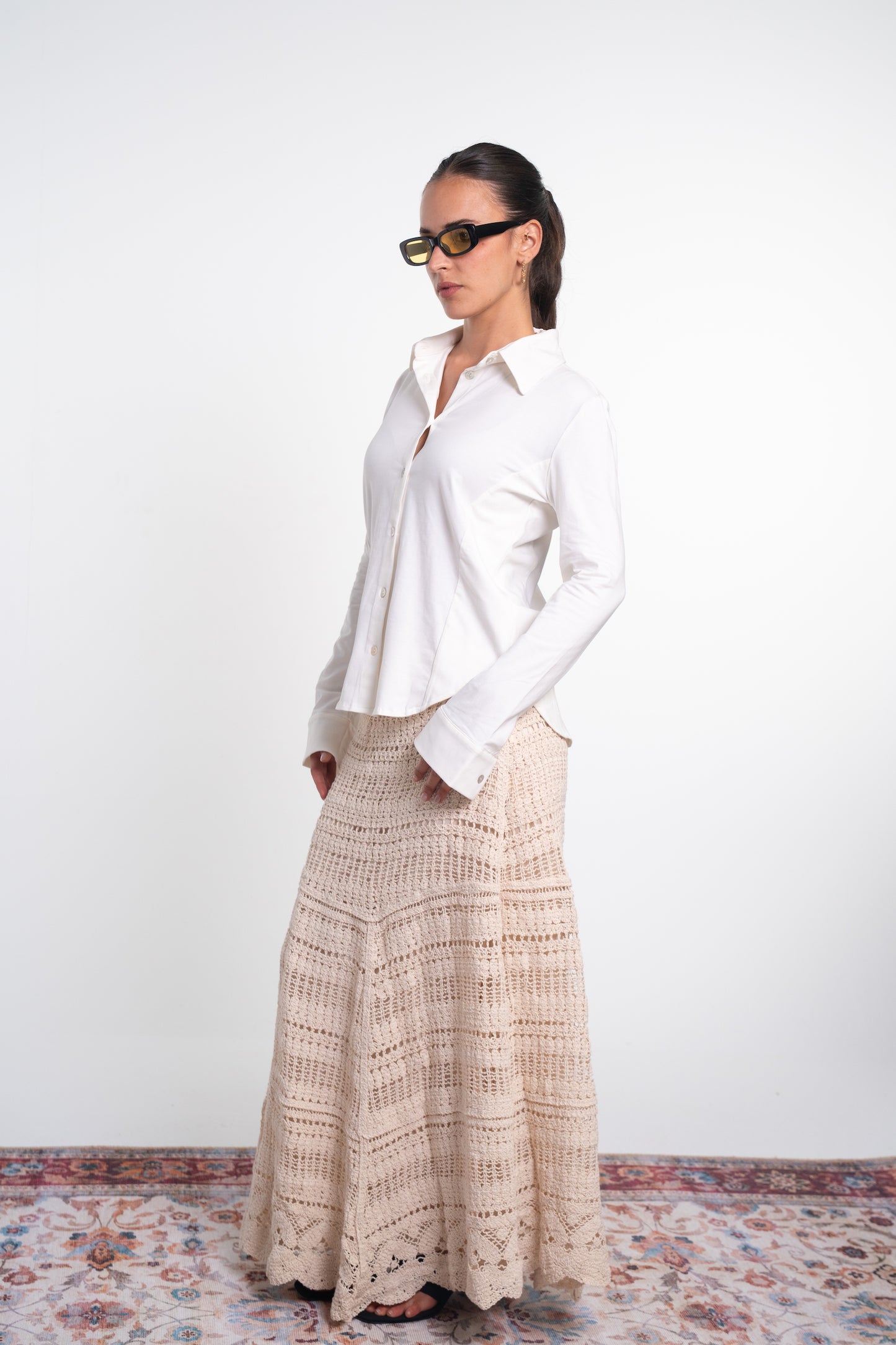 Fitted Cotton Buttoned Long Sleeve Shirt
