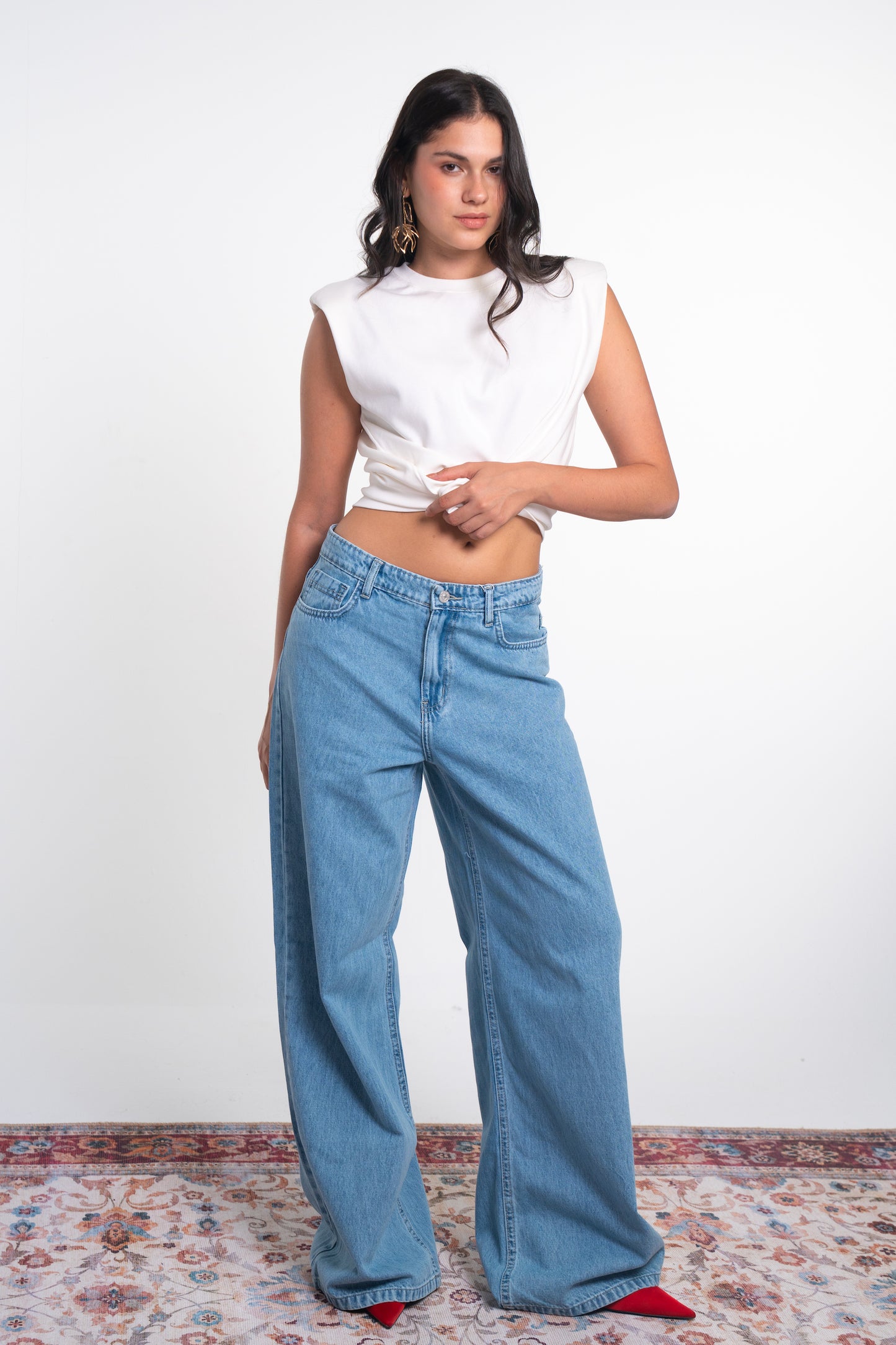 Wide Denim Pants