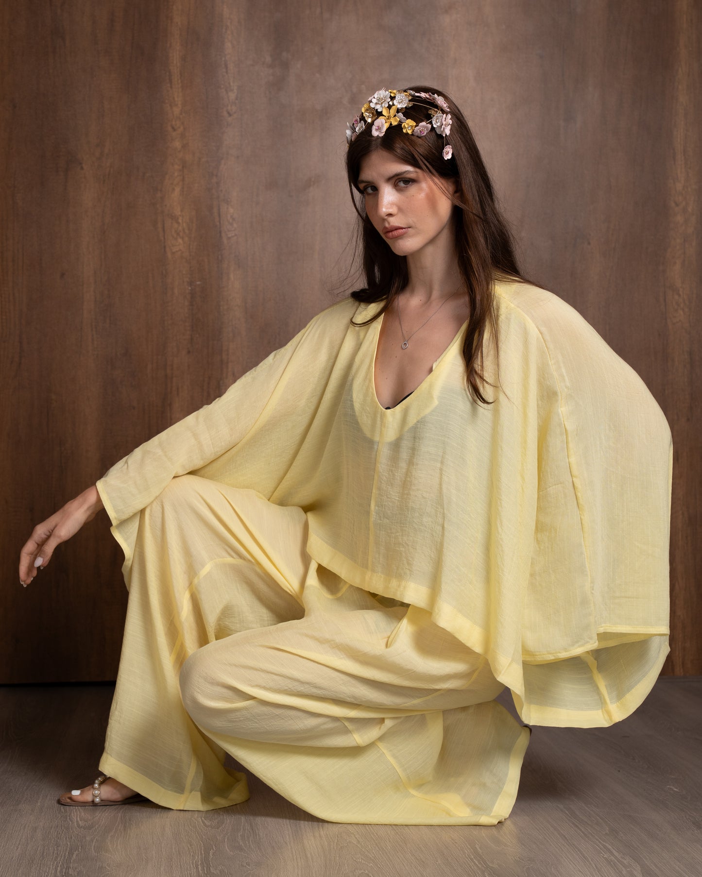 Draped Voile Poncho