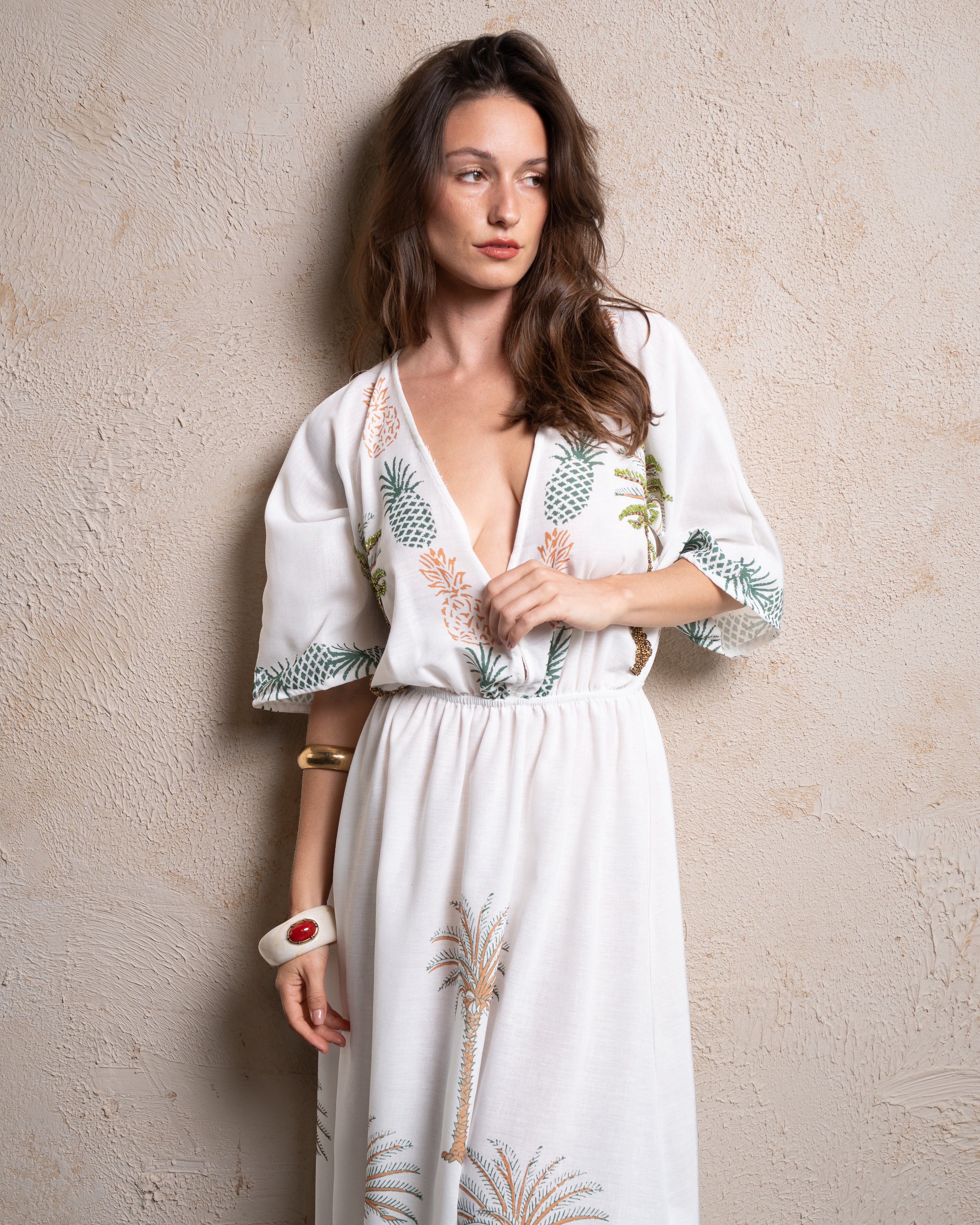 Palm Printed Dress