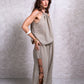 Beaded Cut-Out Pants