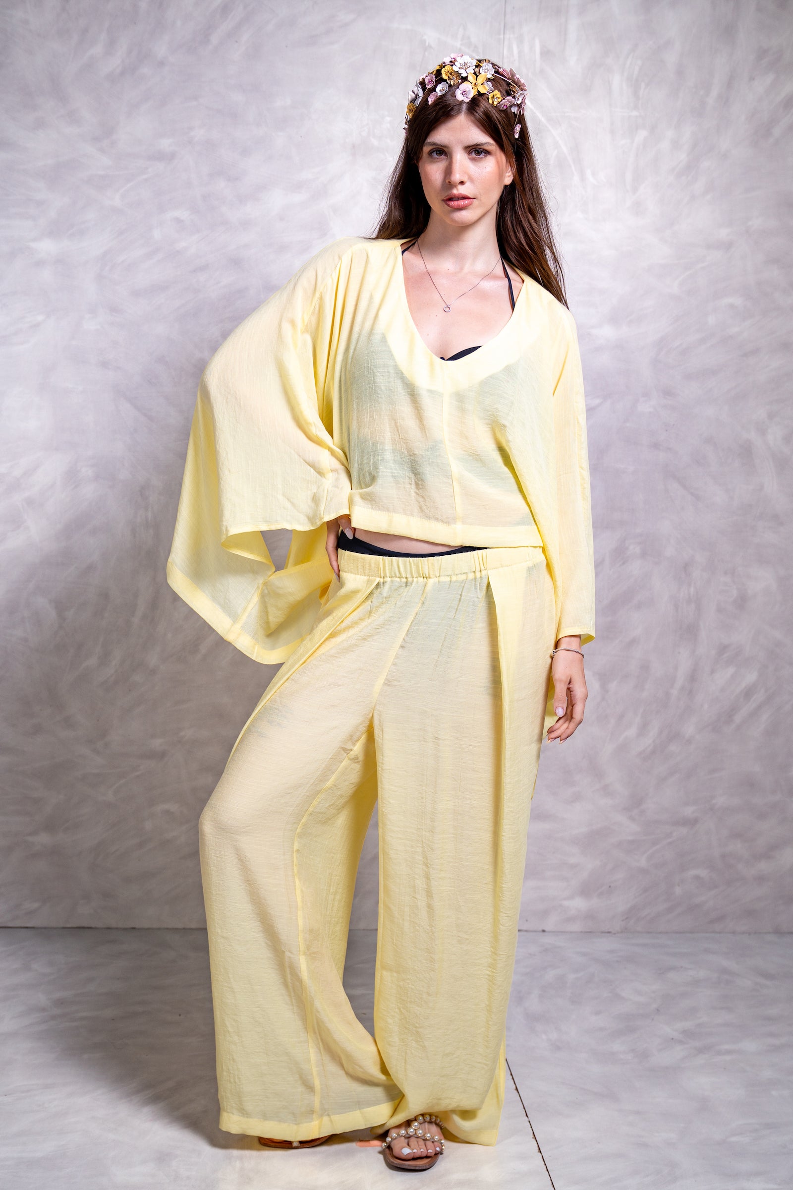 Draped Voile Poncho