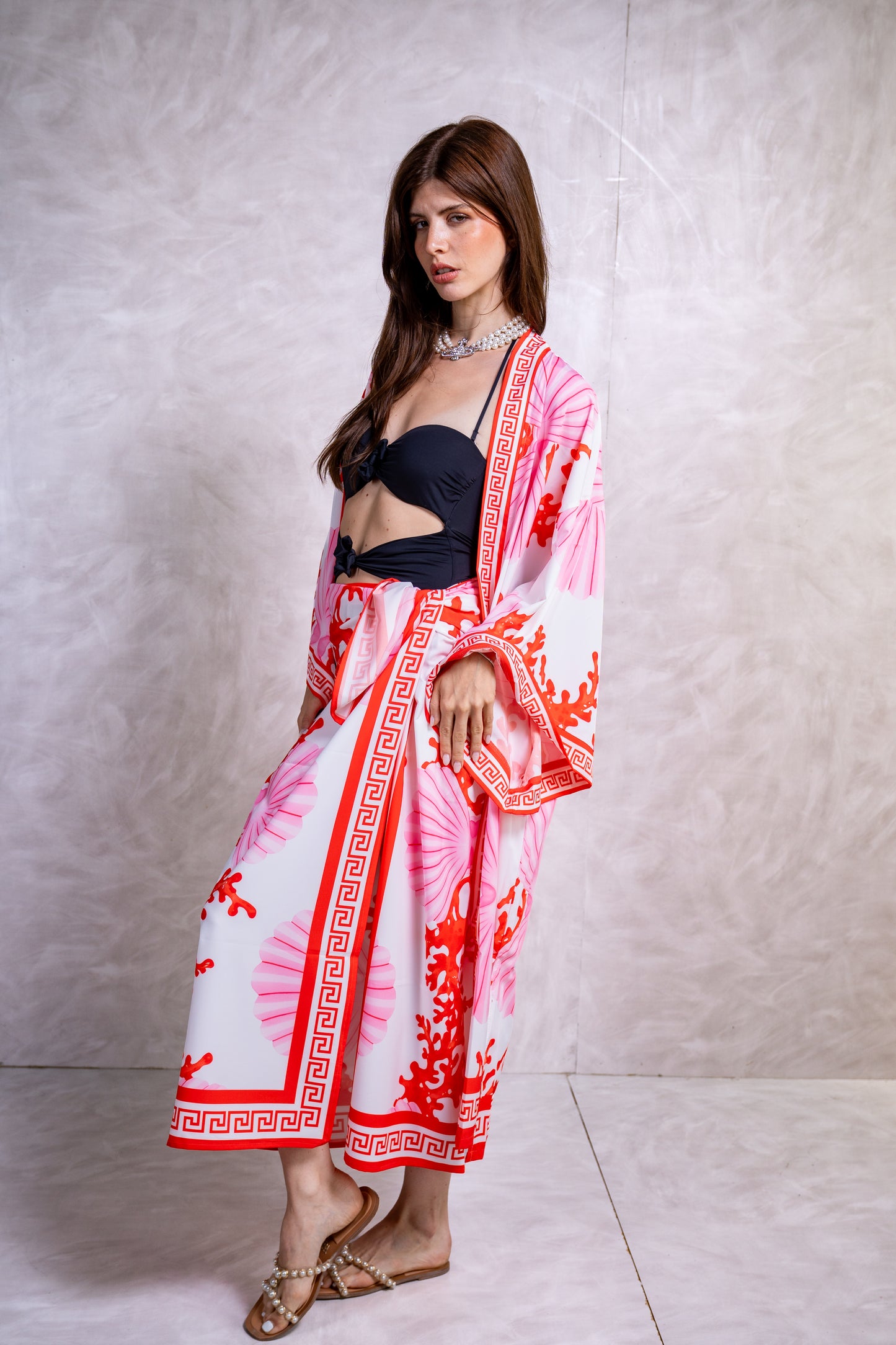 Corals Print Kimono