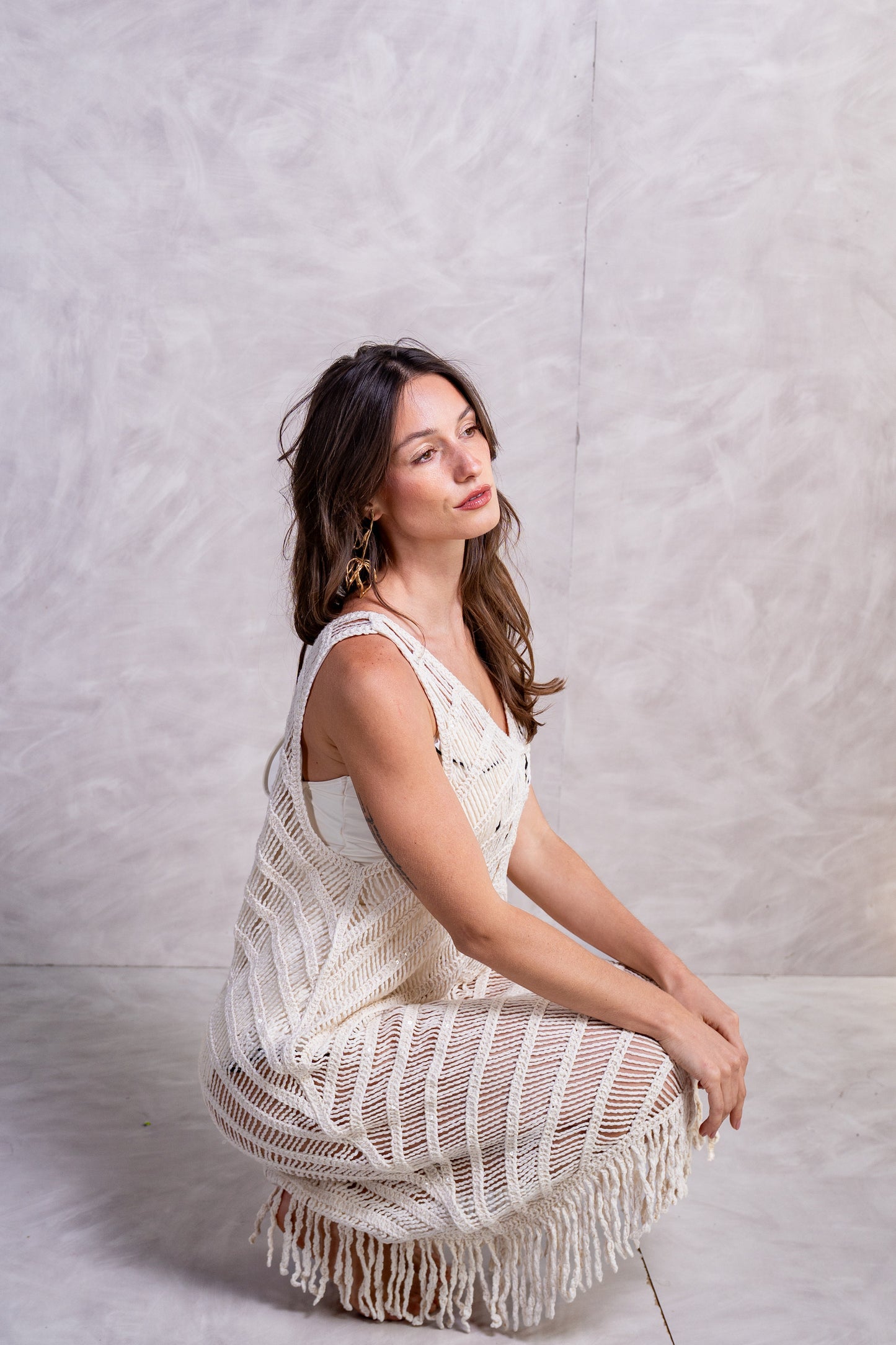Sequin Crochet Beach Dress