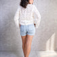 Double-Button Denim Shorts