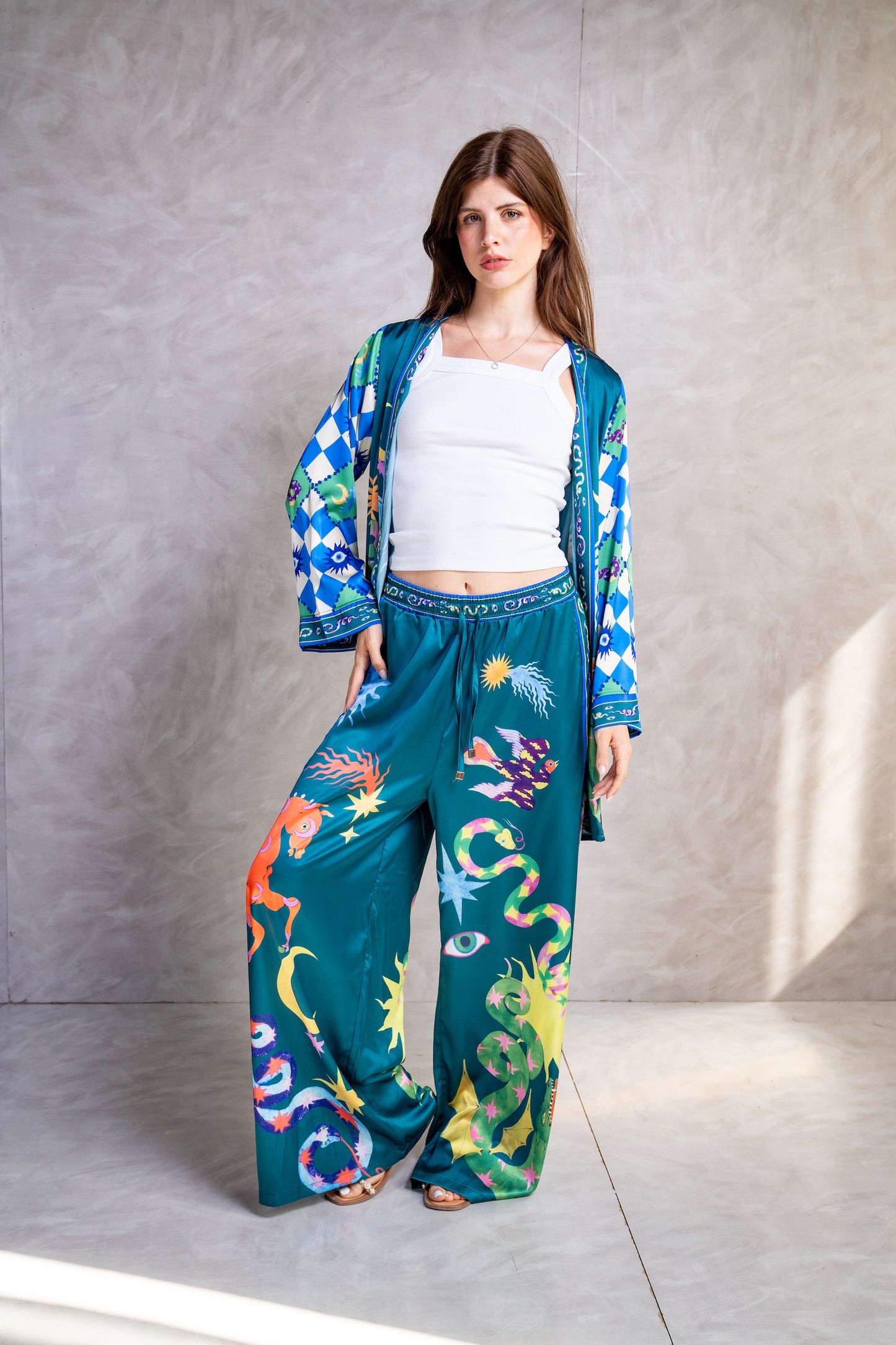 Cosmic Satin Kimono