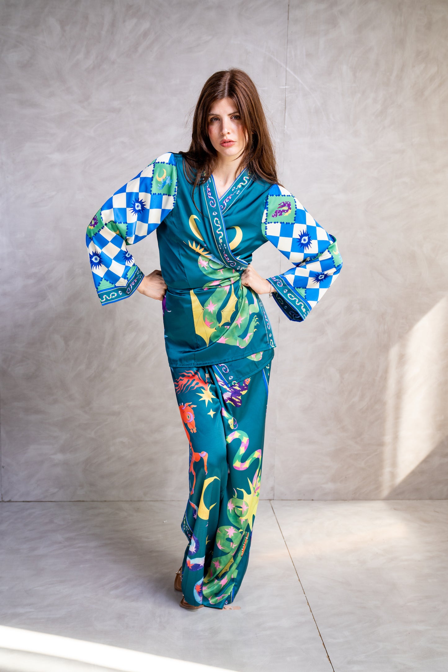 Cosmic Satin Kimono