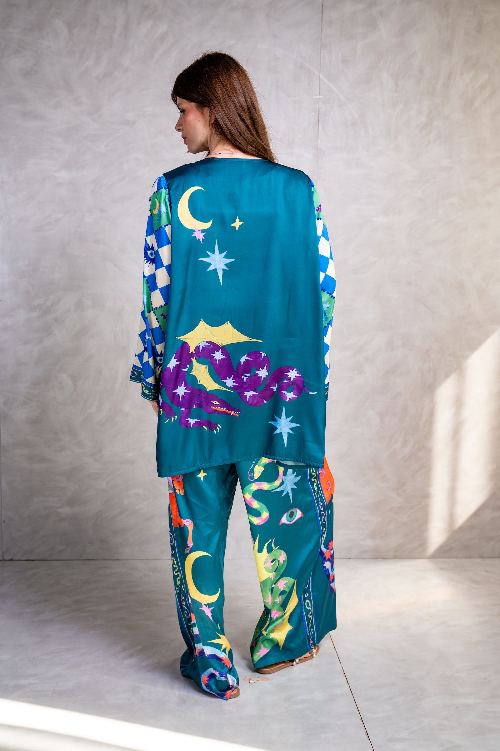 Cosmic Satin Kimono