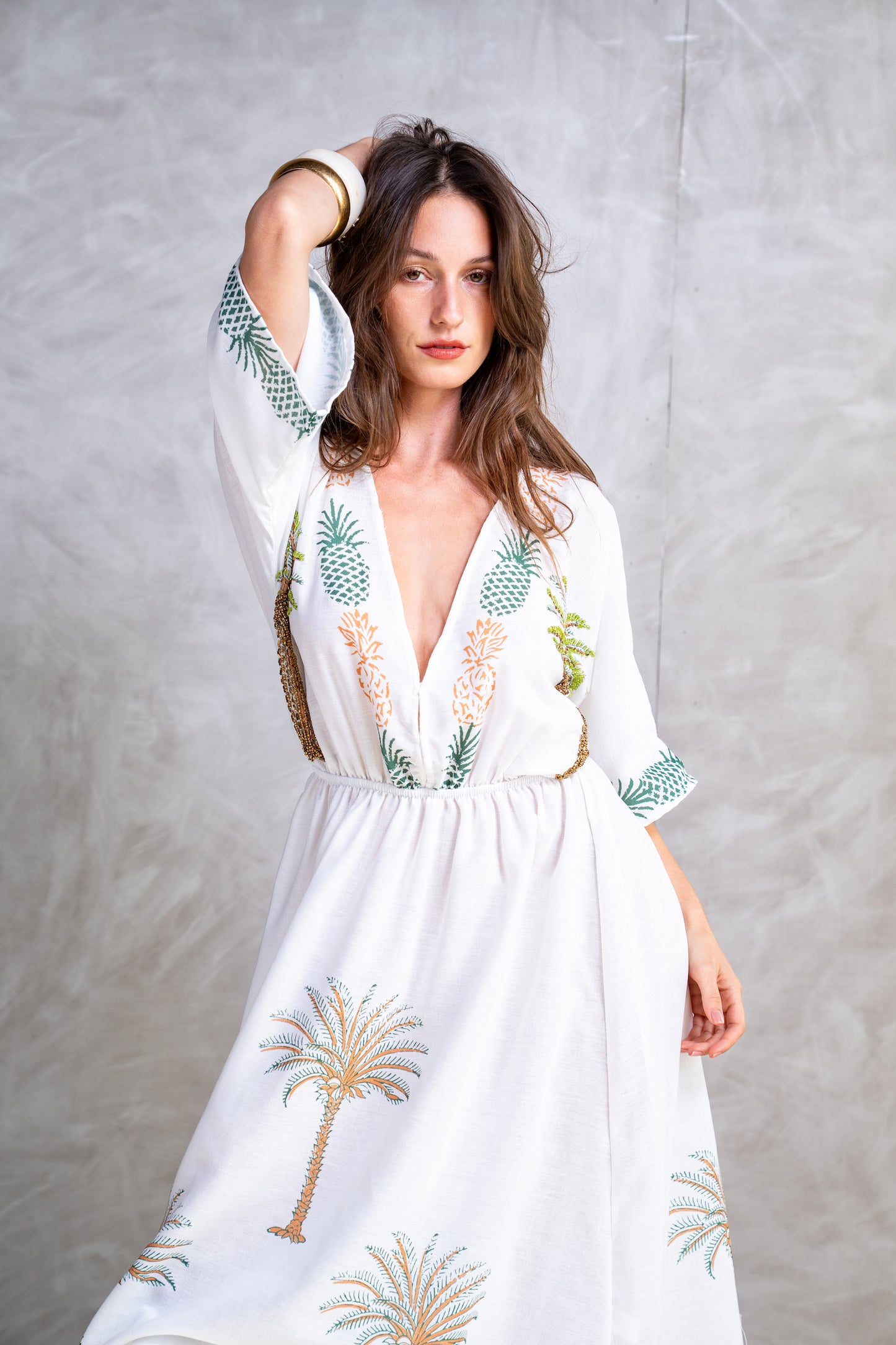 Palm Printed Dress