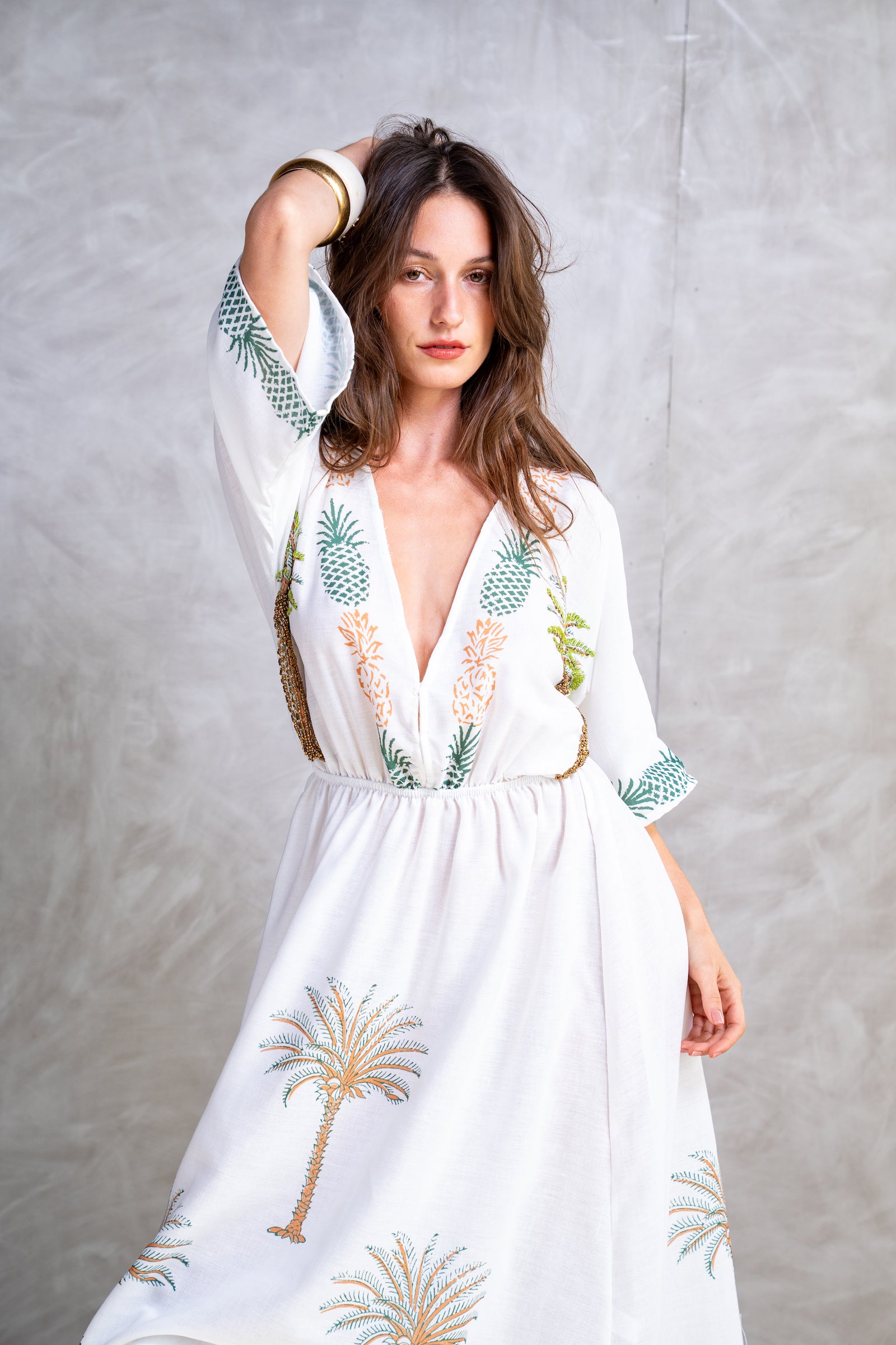 Palm Printed Dress