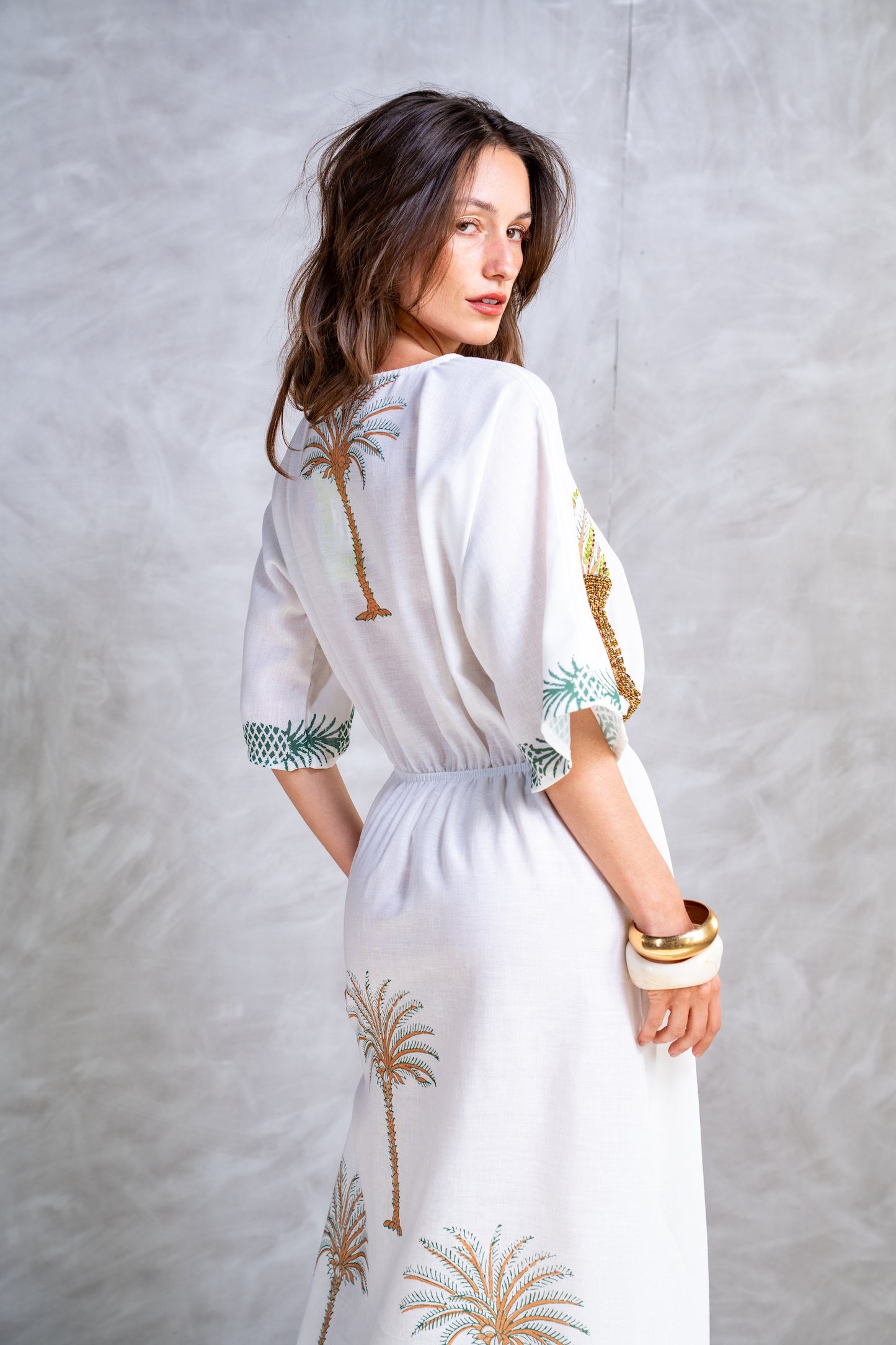 Palm Printed Dress