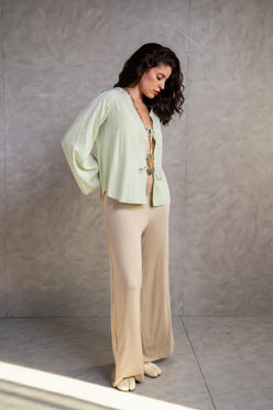Tie-Front Fluid Blouse