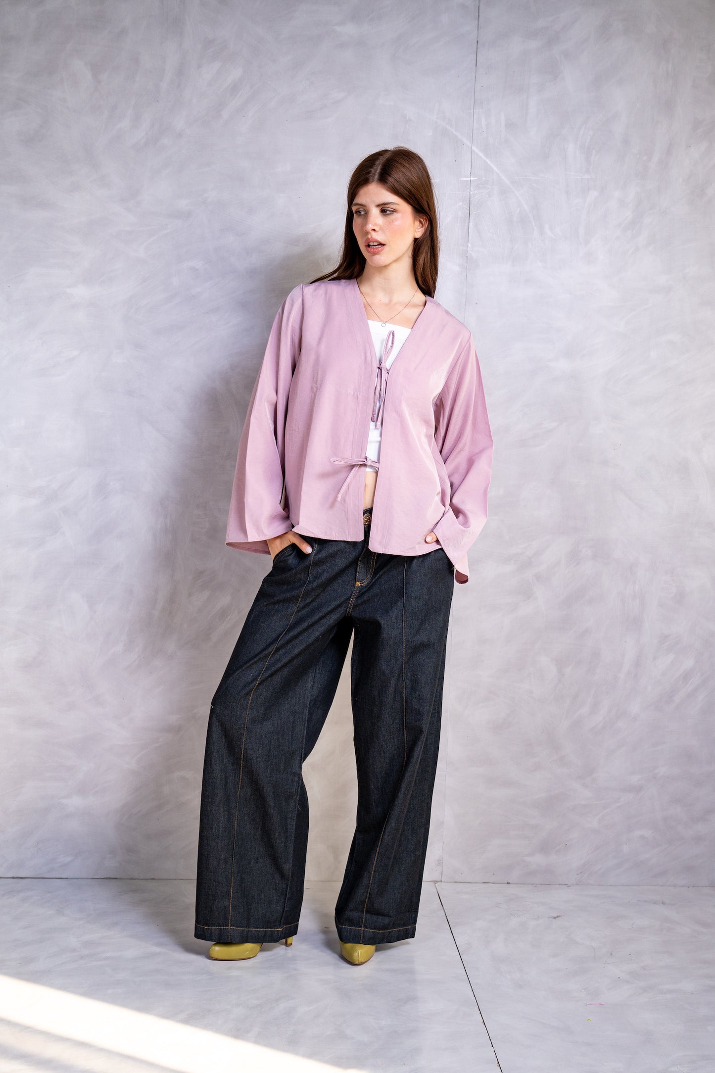 Tie-Front Fluid Blouse