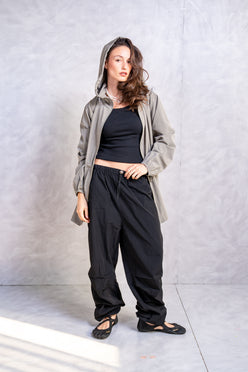 Hooded Drawstring Lounge Jacket