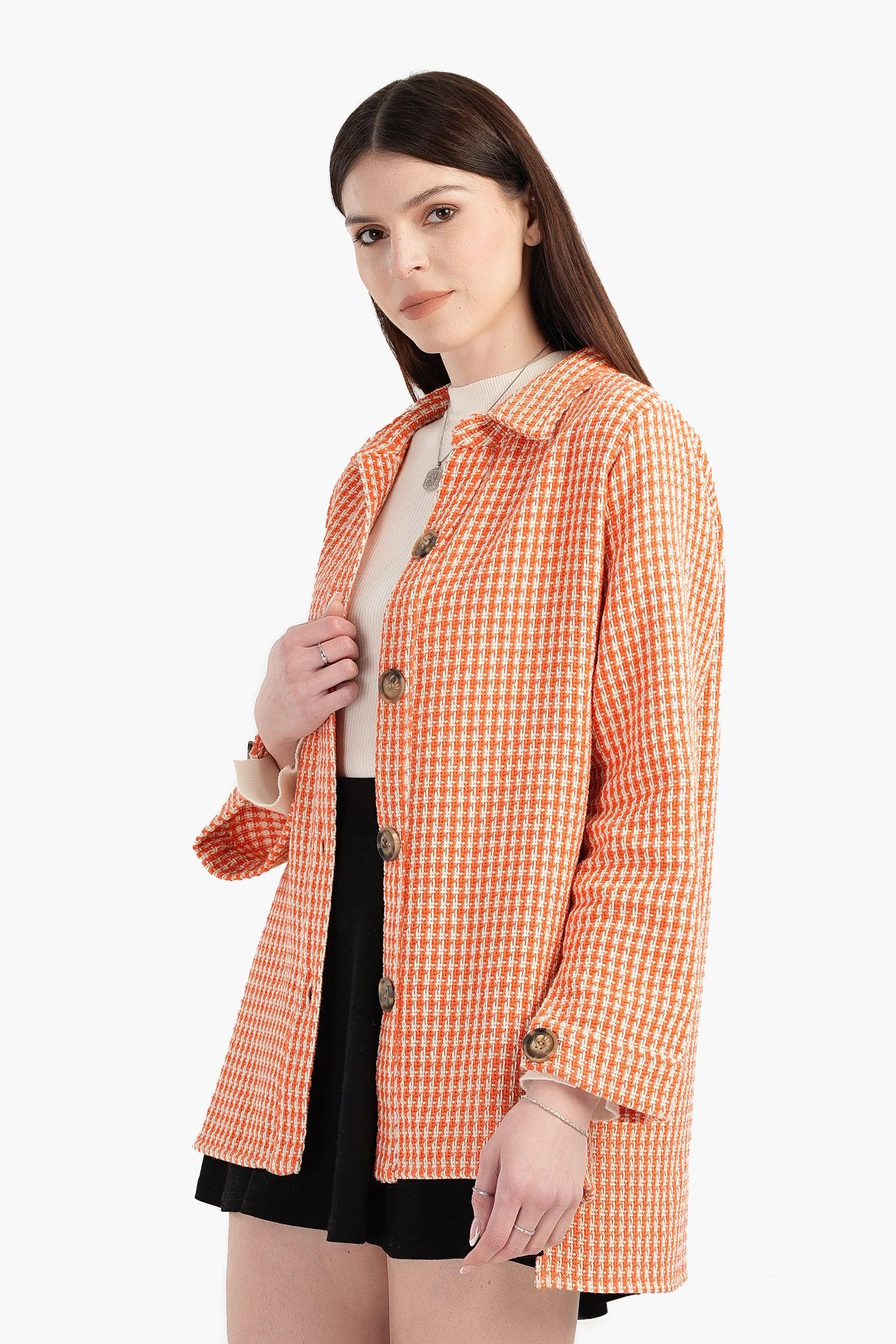 Tweed Button Closure Shirt