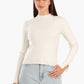 Mock Neck Ribbed Pullover