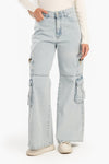 Vintage Wide-Leg Cargo Jeans