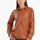Leather Shirt with Snap Closure