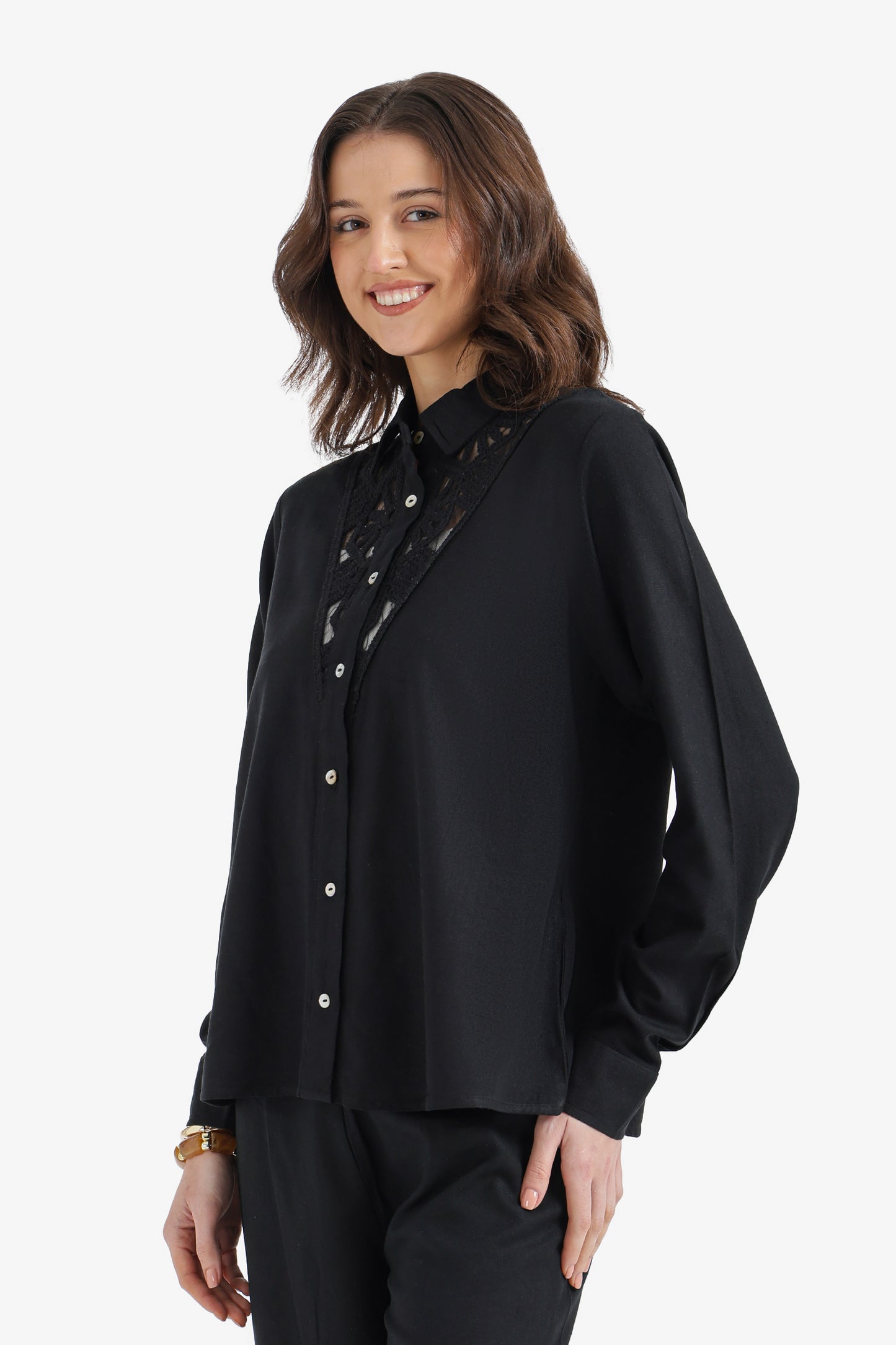 Embroidered Neckline Shirt
