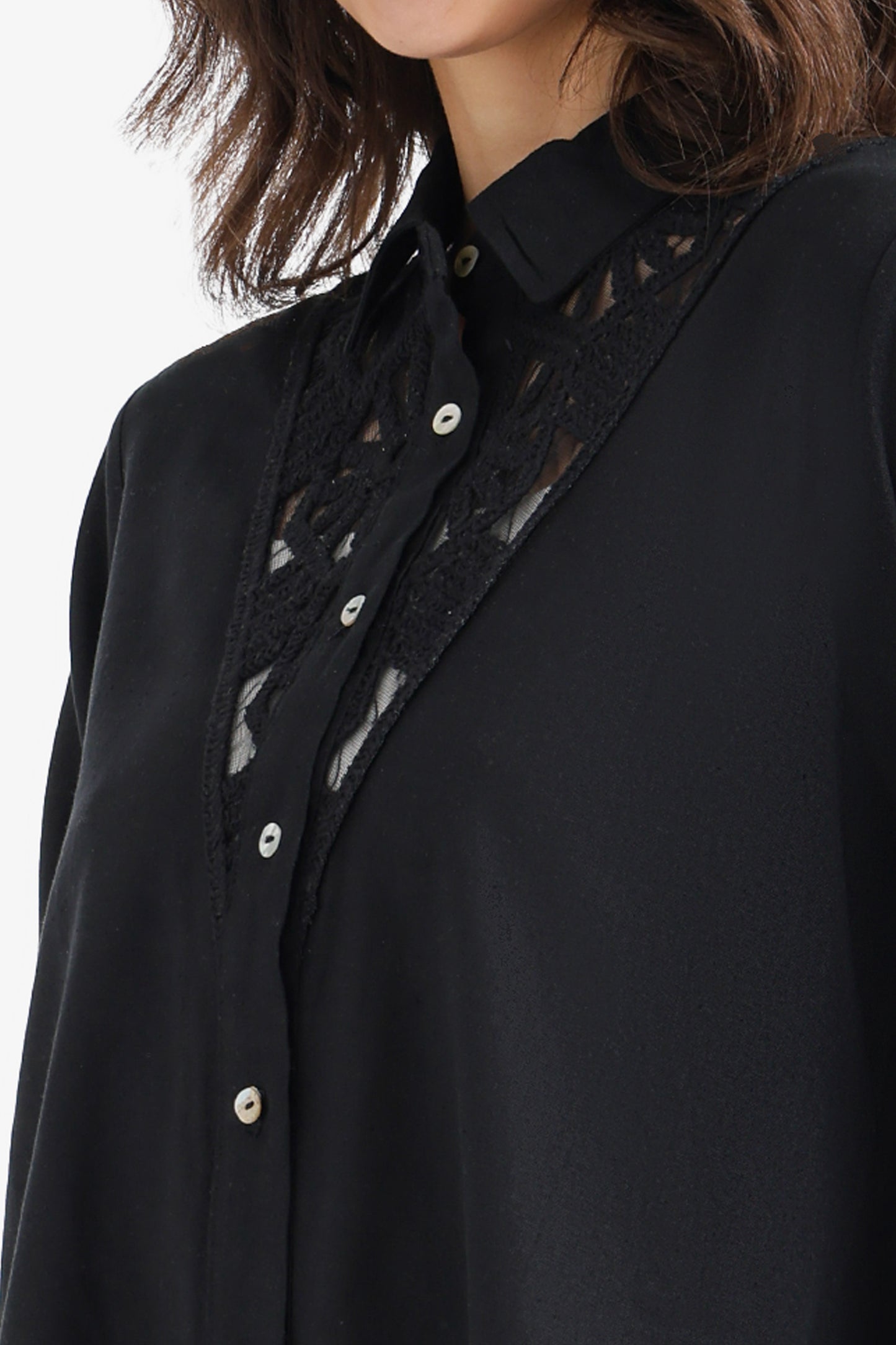 Embroidered Neckline Shirt