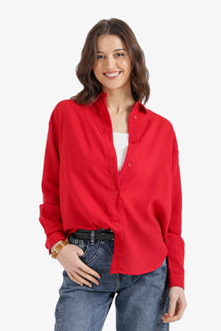 Dropped-Shoulder Relaxed Shirt