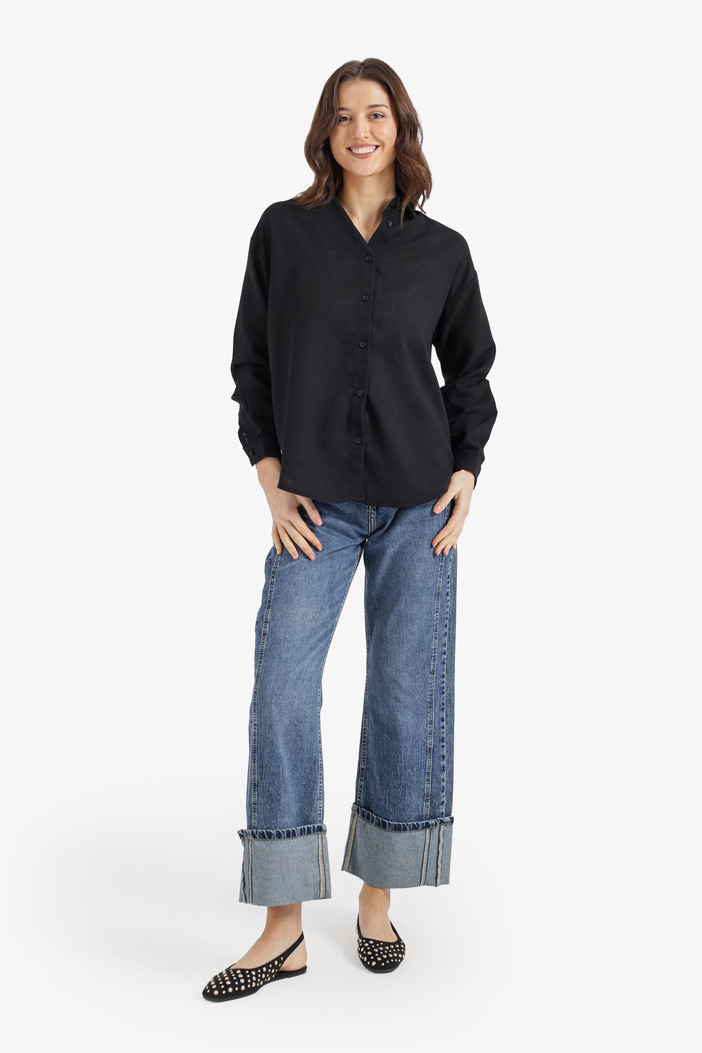 Dropped-Shoulder Relaxed Shirt