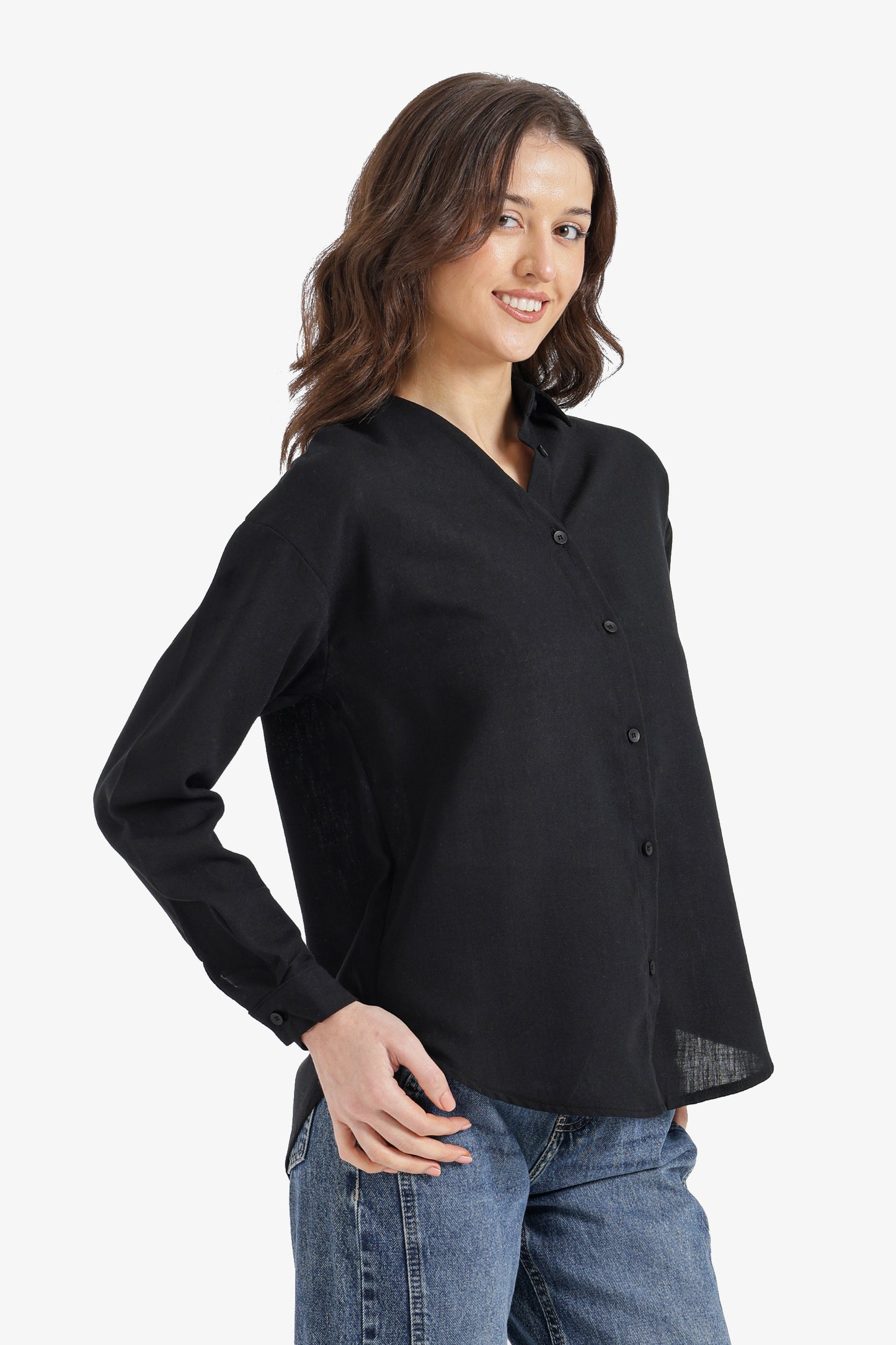 Dropped-Shoulder Relaxed Shirt