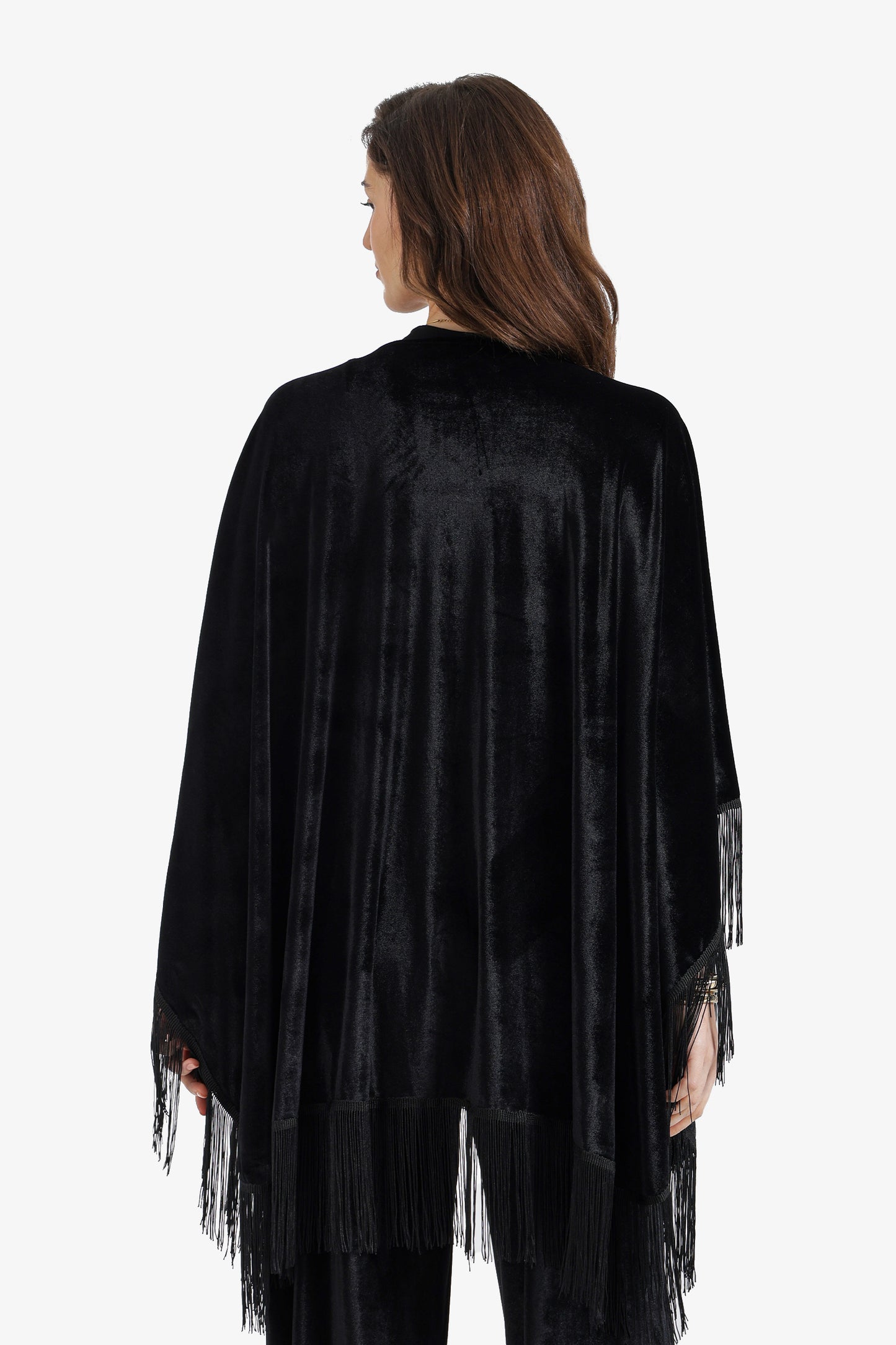 Fringed Velvet Kimono