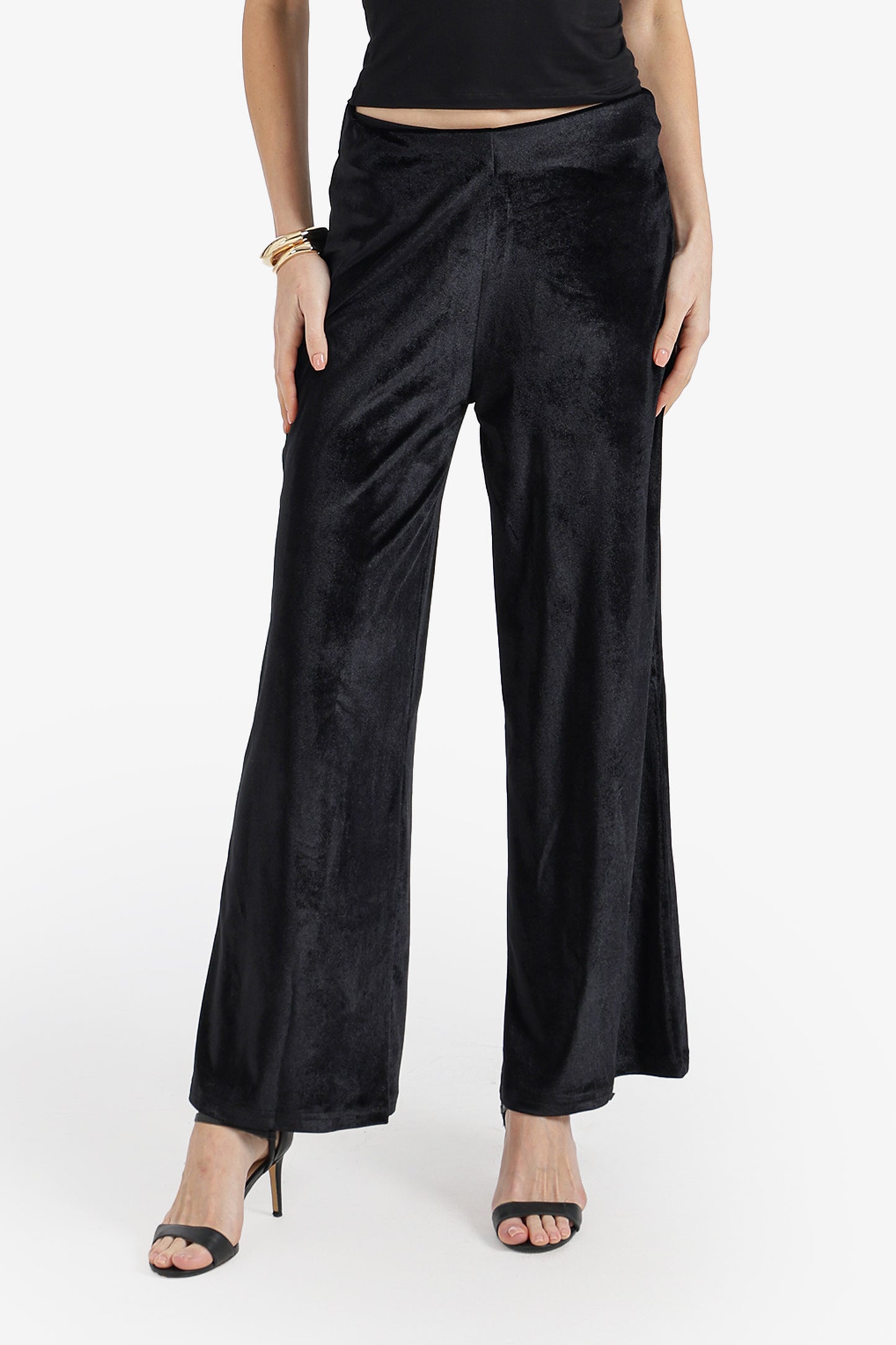 Velvet Flare-Leg Pants