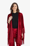 Fringed Velvet Kimono