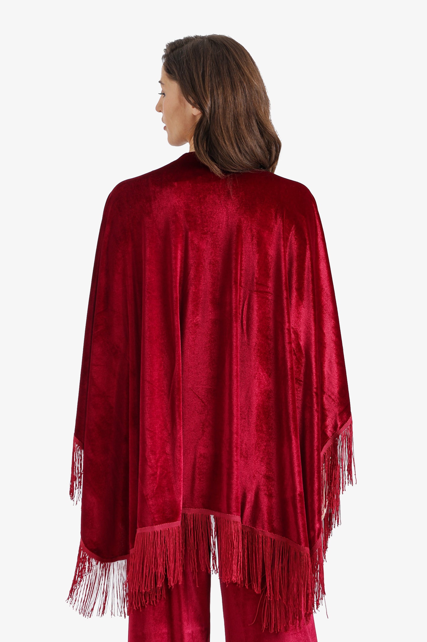 Fringed Velvet Kimono