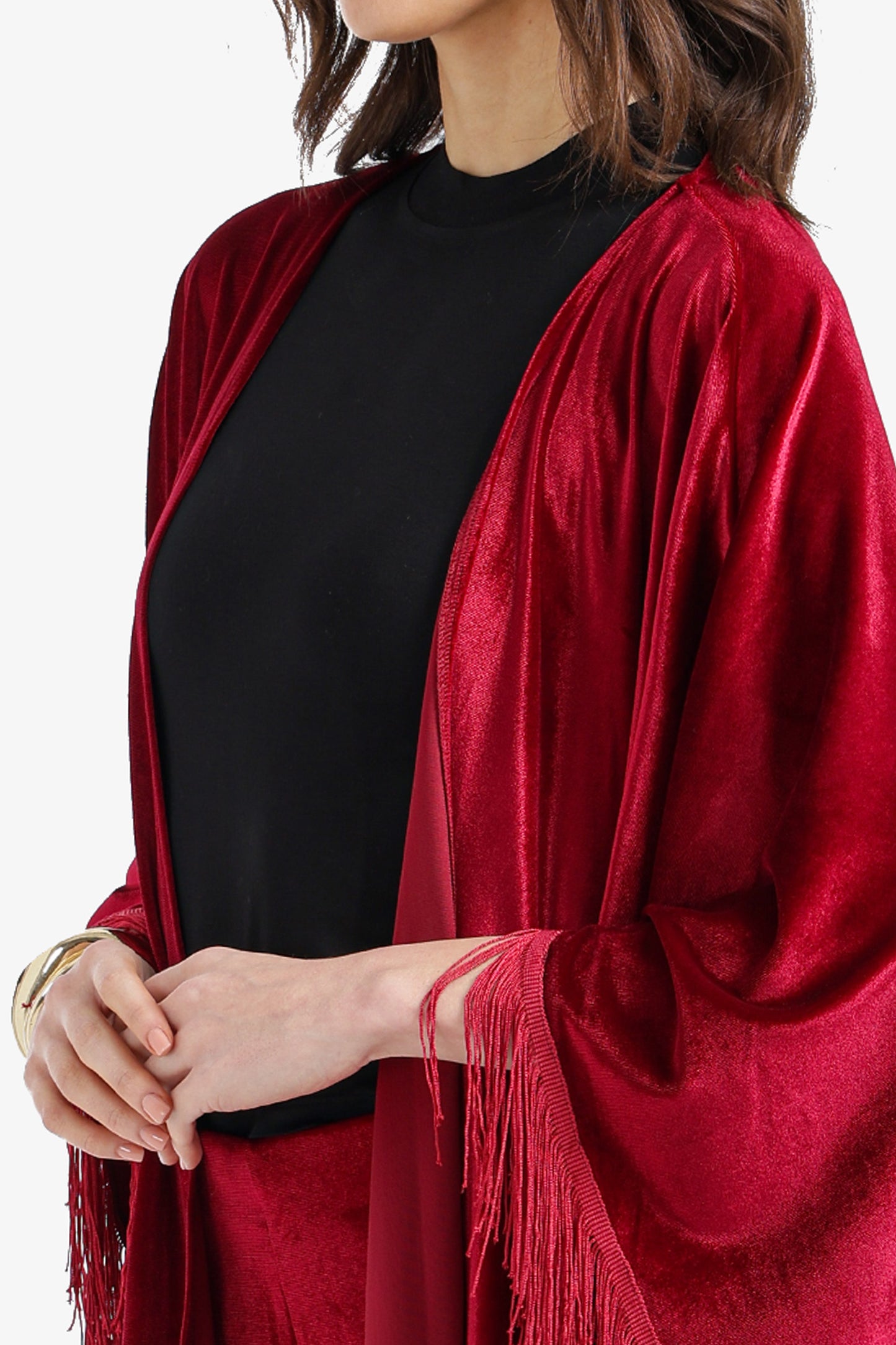Fringed Velvet Kimono