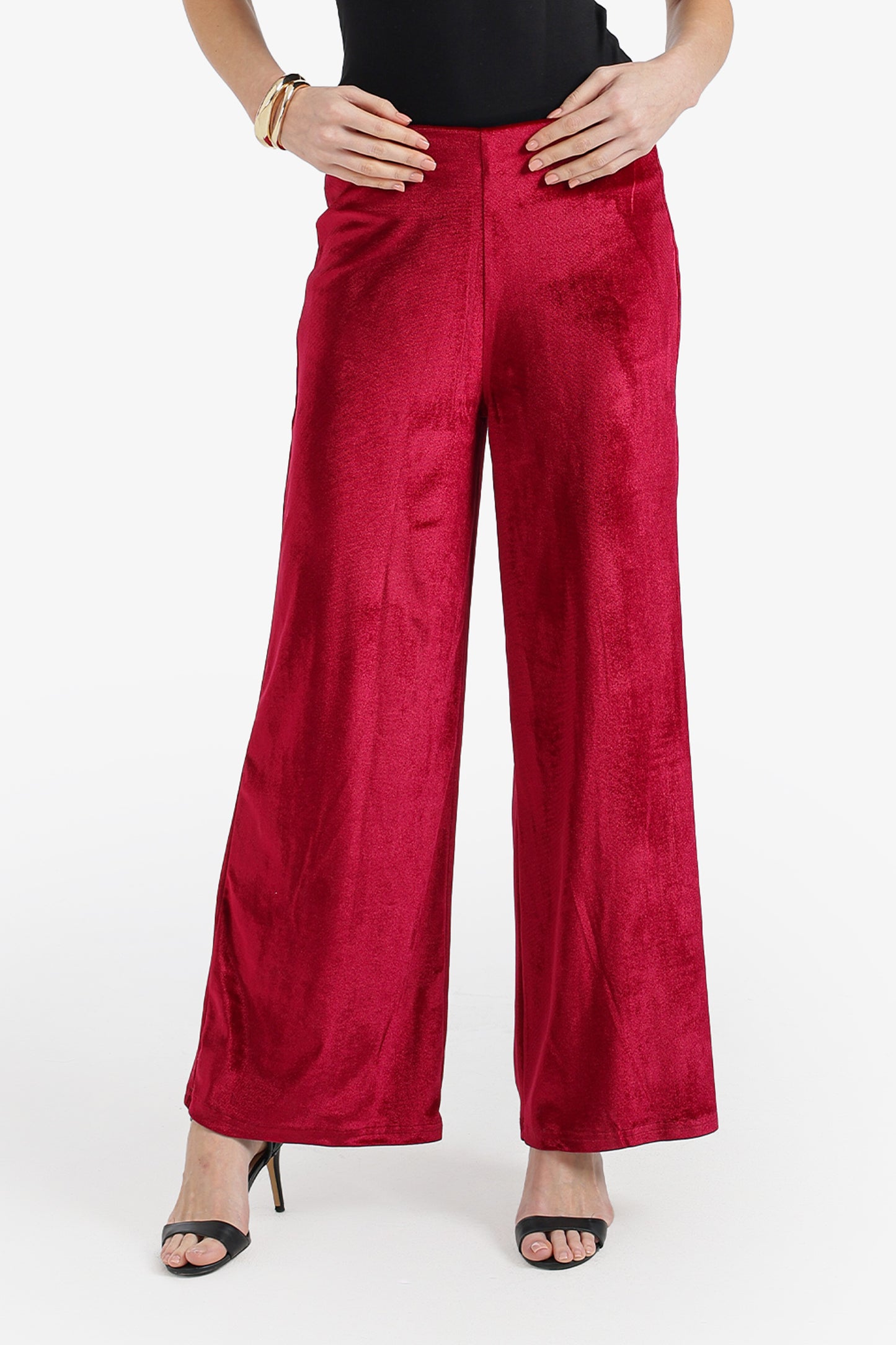Velvet Flare-Leg Pants