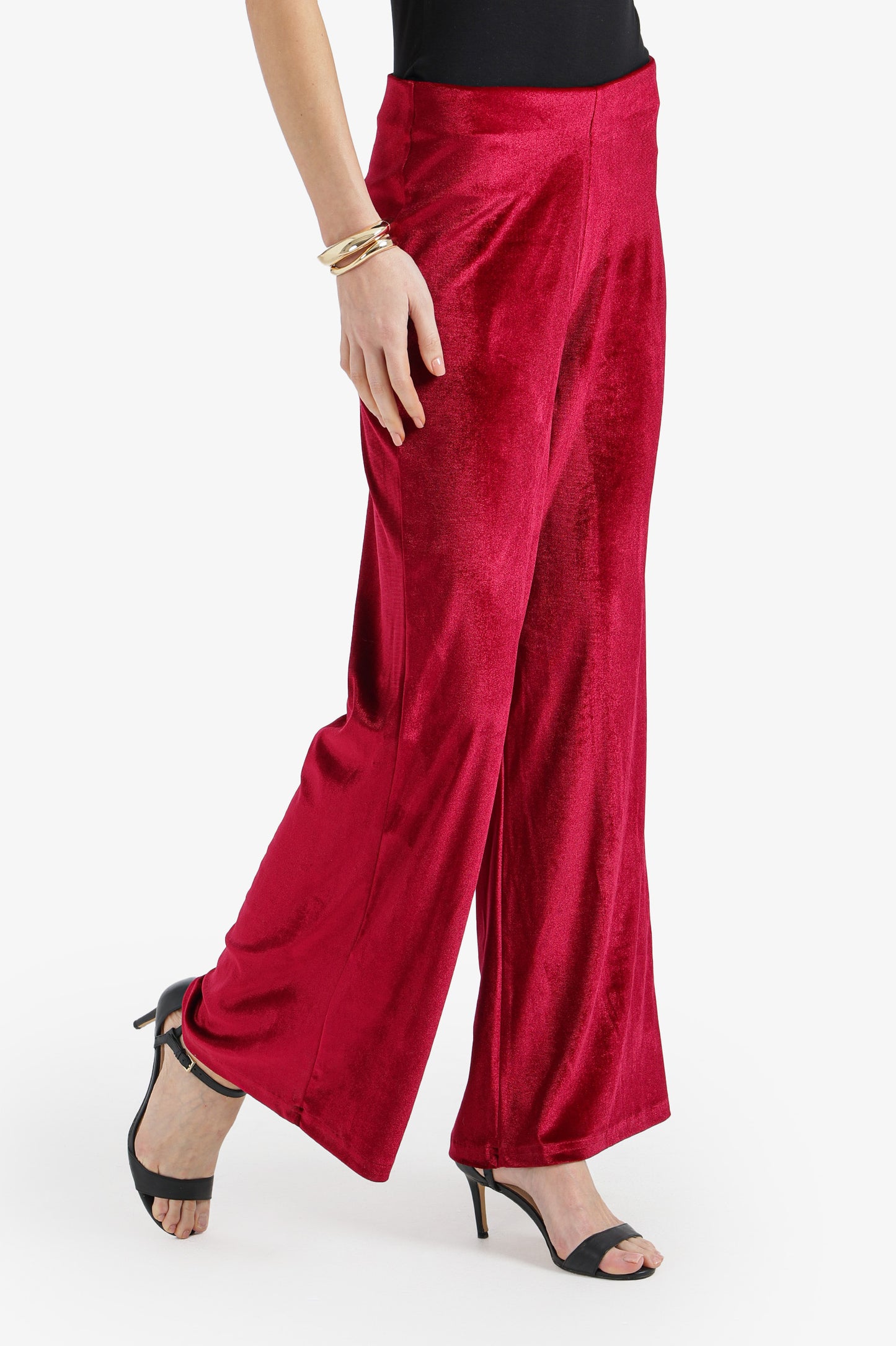 Velvet Flare-Leg Pants