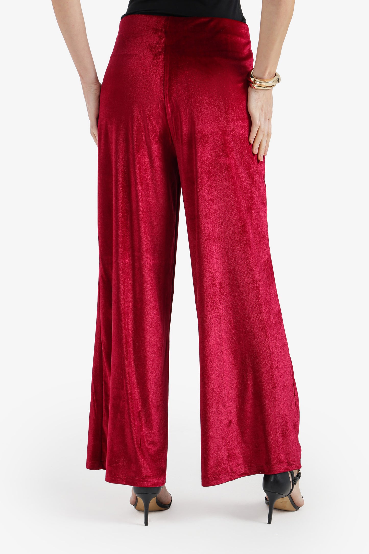 Velvet Flare-Leg Pants
