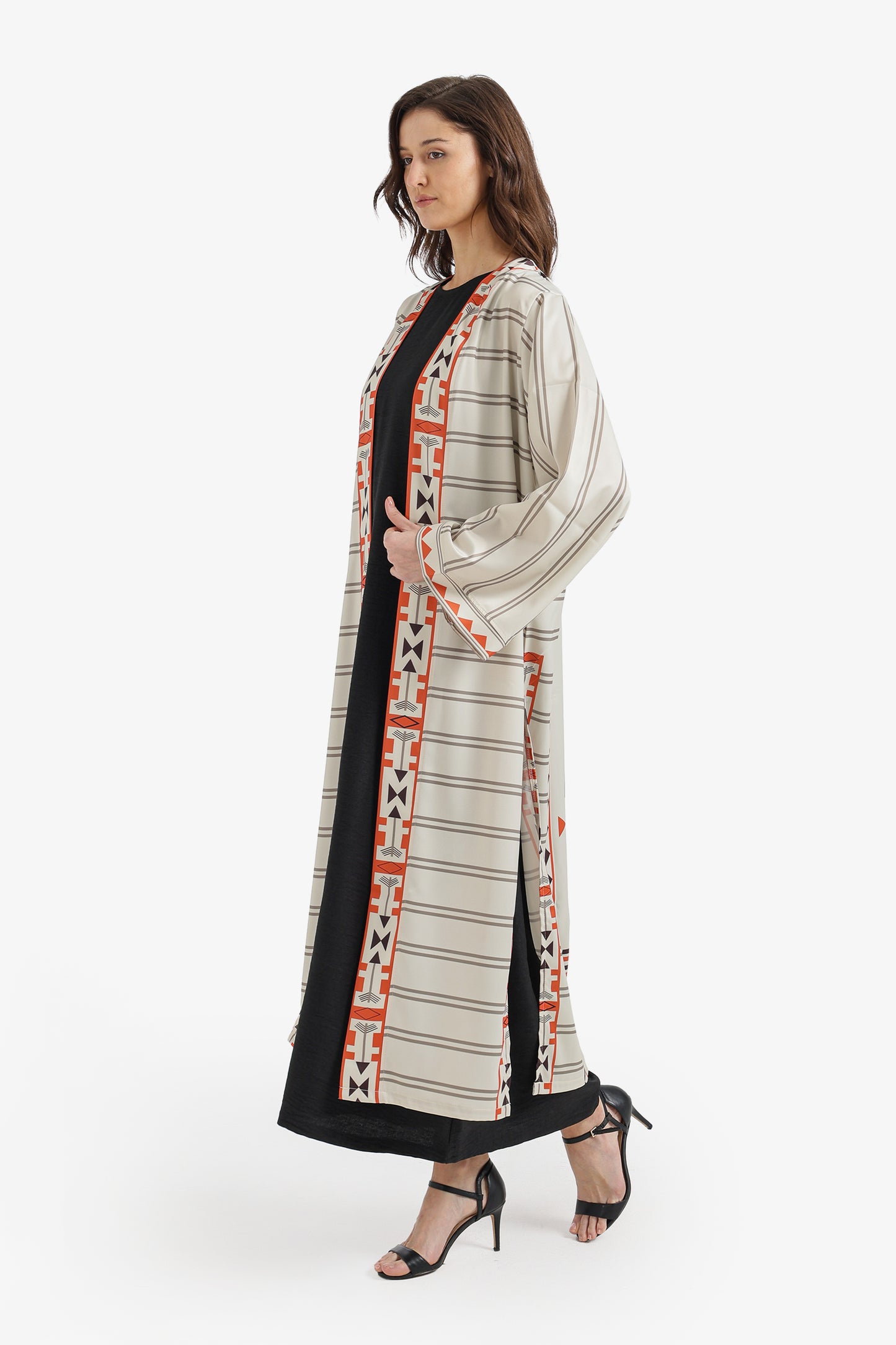 Geometric Border Kimono