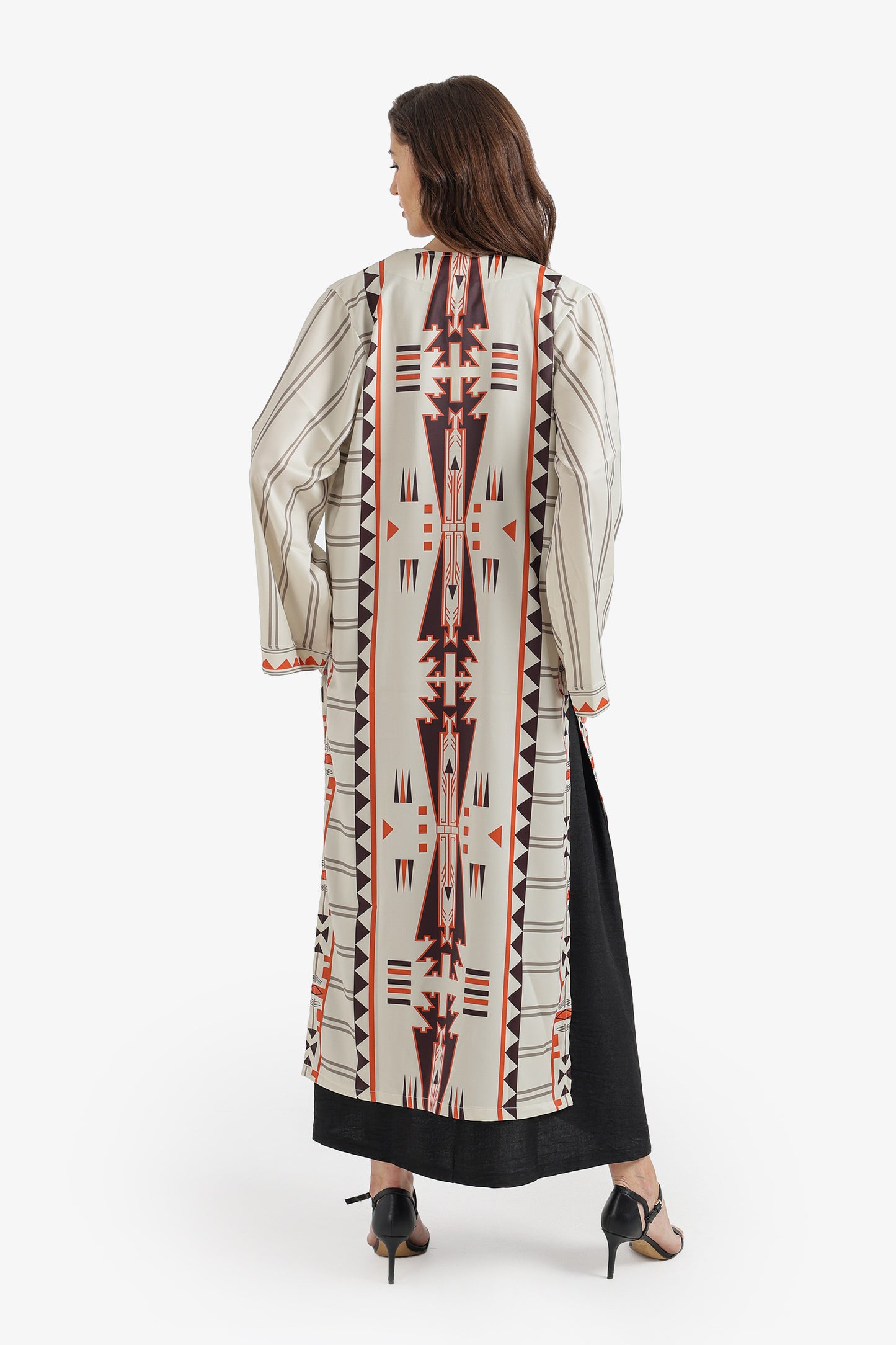 Geometric Border Kimono