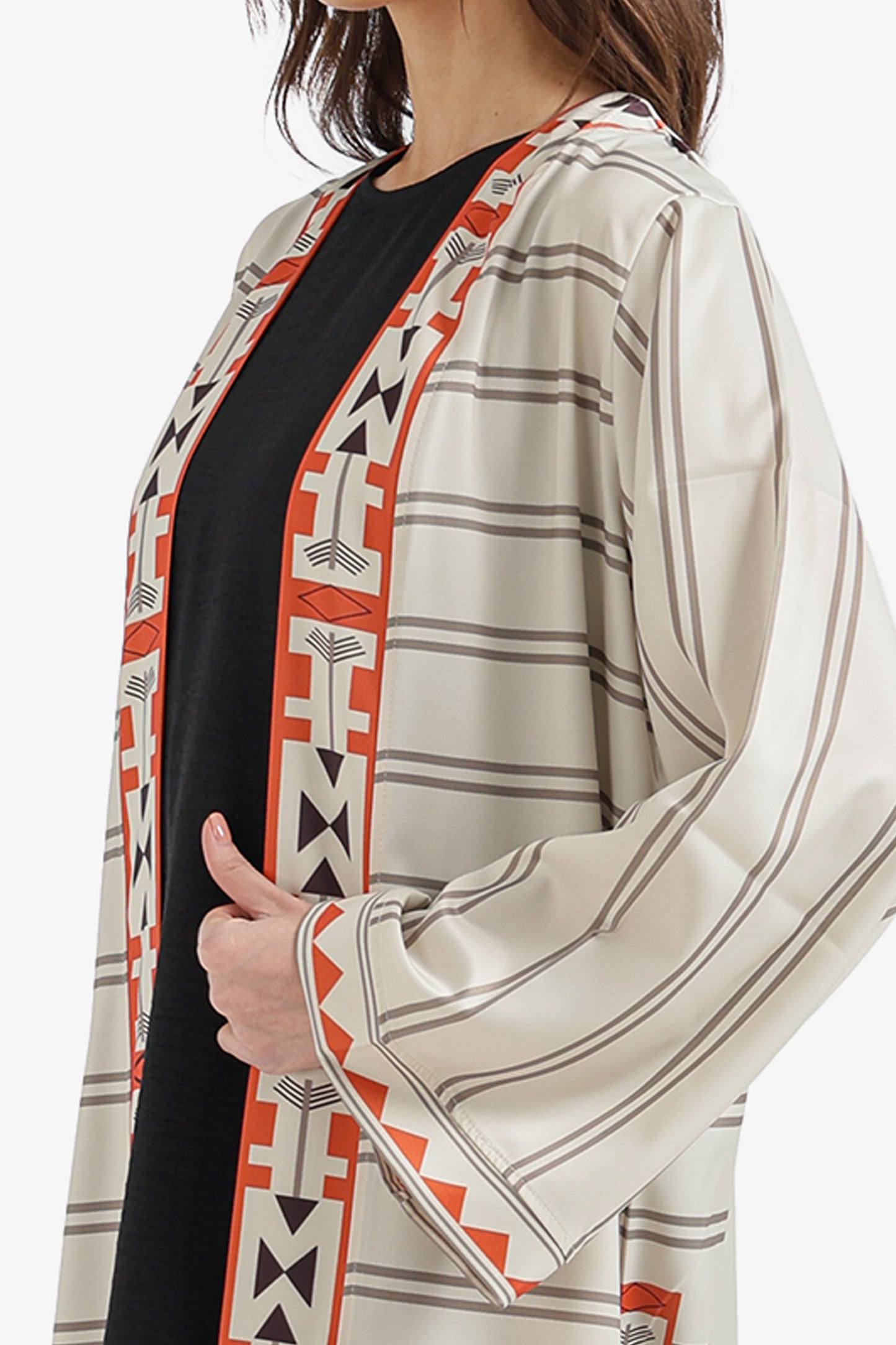 Geometric Border Kimono