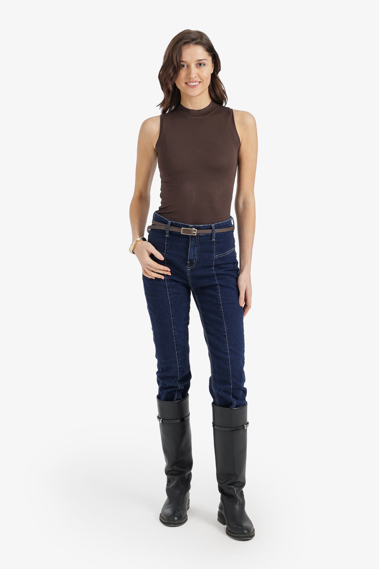 Mock-Neck Crop Top
